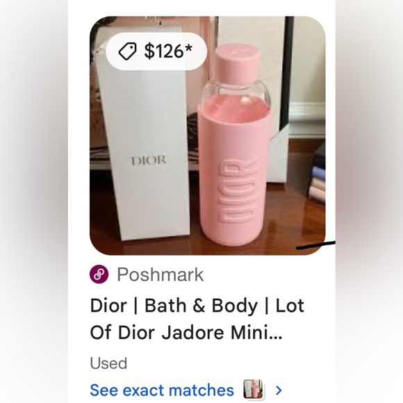 Dior Pink Glass Water Bottle in Box - Picture 2 of 4
